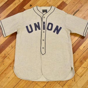 1950s Union Baseball Jersey Size Medium Vintage Flannel Wool - Etsy