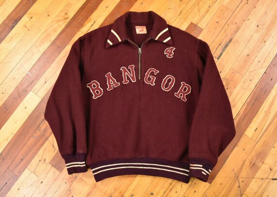 50s Bangor Maine Jacket Medium Half Zip Pullover W