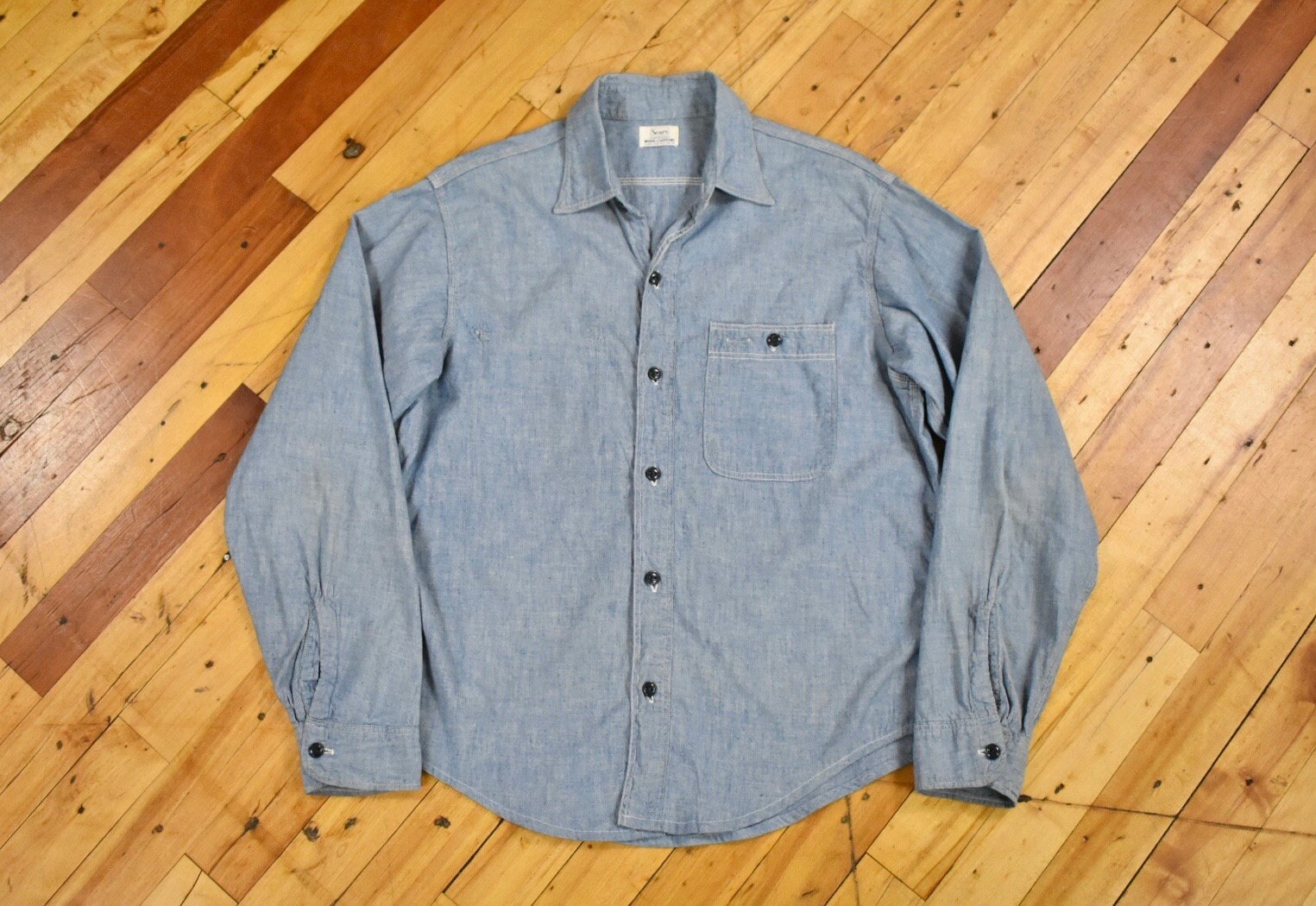 50s Sears Chambray Shirt Size Medium Vintage Workwear - Etsy 50s Sears Chambray Shirt Size Medium Vintage Workwear - Etsy