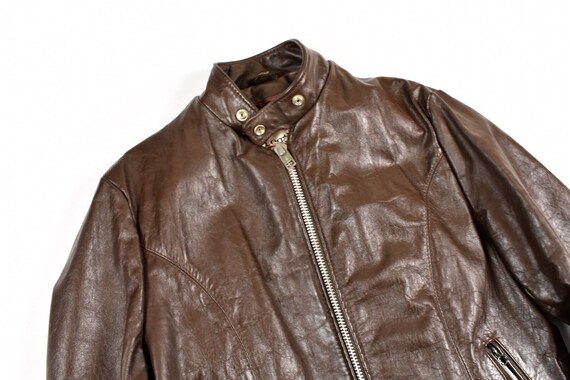 70 s cafe Vintage Racer 38 petit Sears en cuir Vintage cafe Boutique cuir souple marron veste moto motard homme e708de 70 s cafe Vintage Racer 38 petit Sears en cuir Vintage cafe Boutique cuir souple marron veste moto motard homme e708de