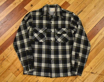 トップス 40s vintage cotton flannel work shirts Finch Work Shirt - Midnight Red 005 - Timechine Co.