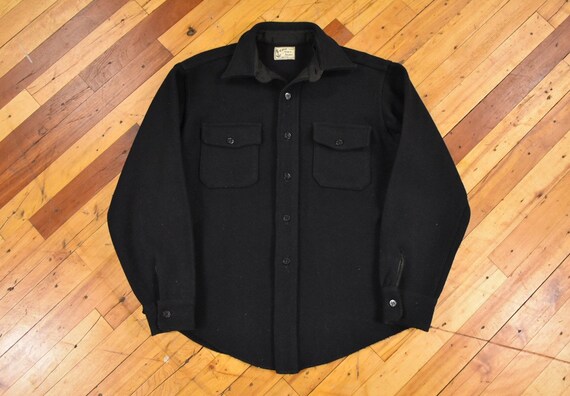 40s 50s Melton CPO Large Shirt-Jacket Wool Vintage
