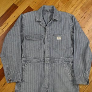 60s Big Mac Coveralls Size Small HBT Cotton Workwear Vintage Jumpsuit