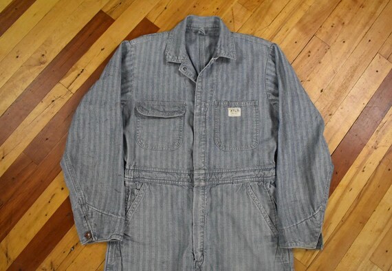60s Big Mac Coveralls Size Small HBT Cotton Workwear Vintage