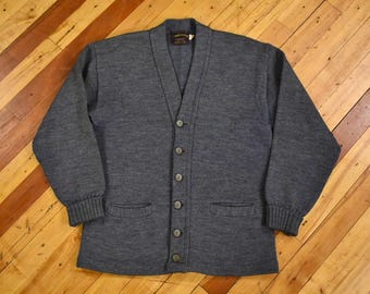 50s Cardigan Sweater Size Medium Wool Knit Vintage