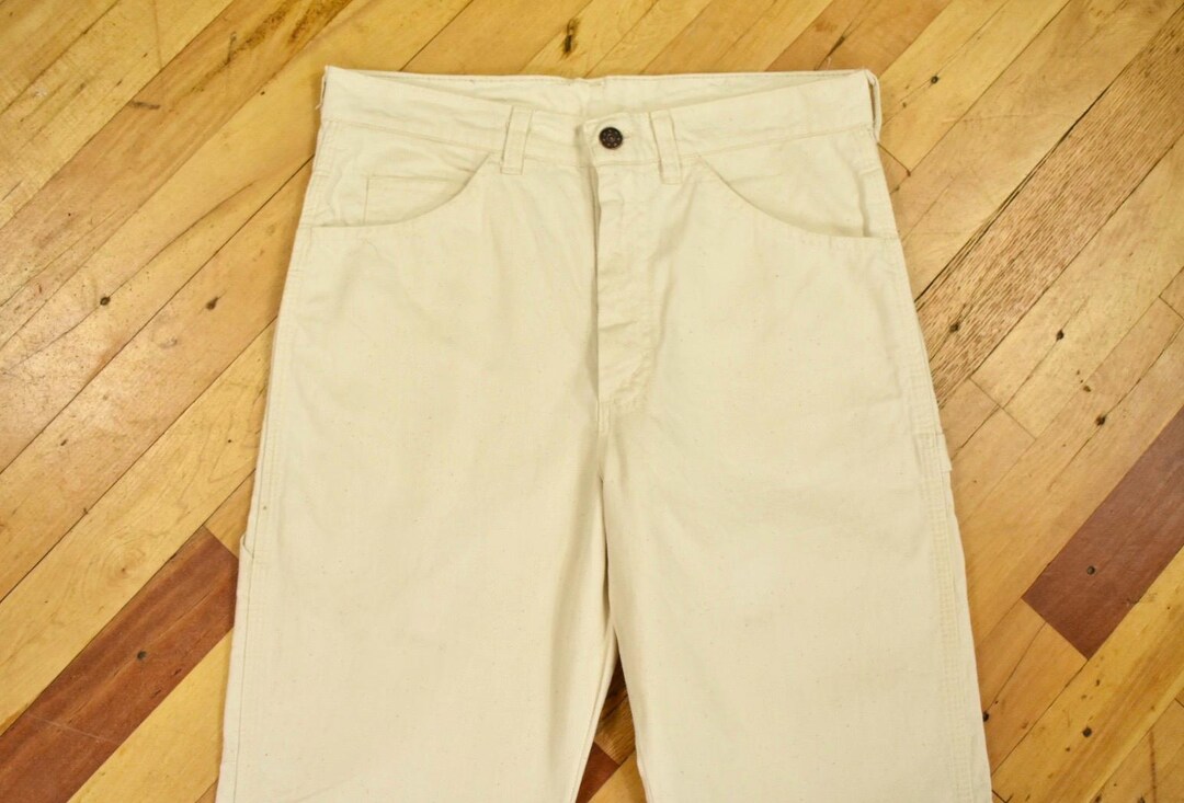 70s Painter's Pants 31 X 30 Vintage Off-white Canvas