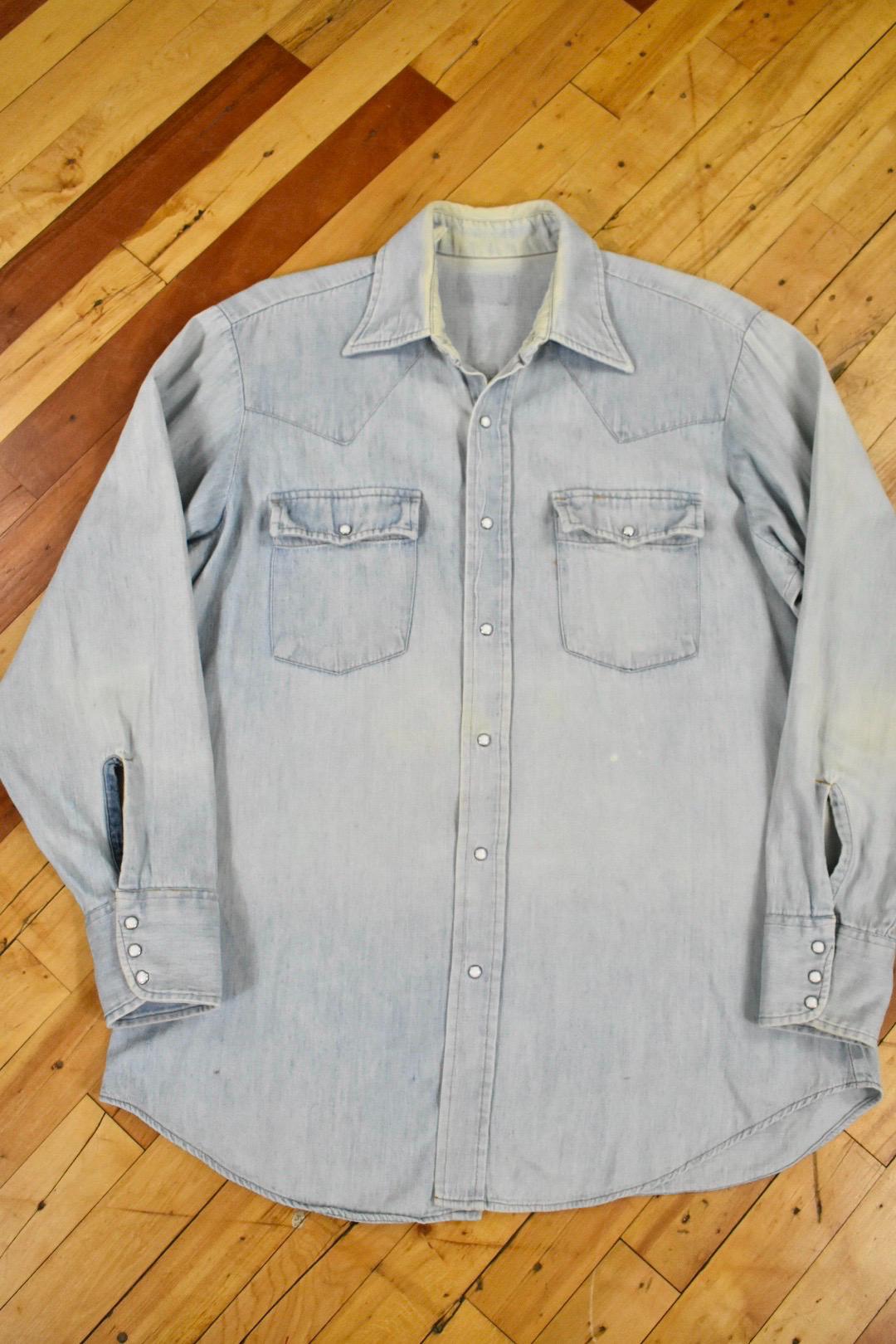 【開店記念セール！】 Western Denim Large Size Levi's 70s Shirt Etsy - Faded Vintage トップス