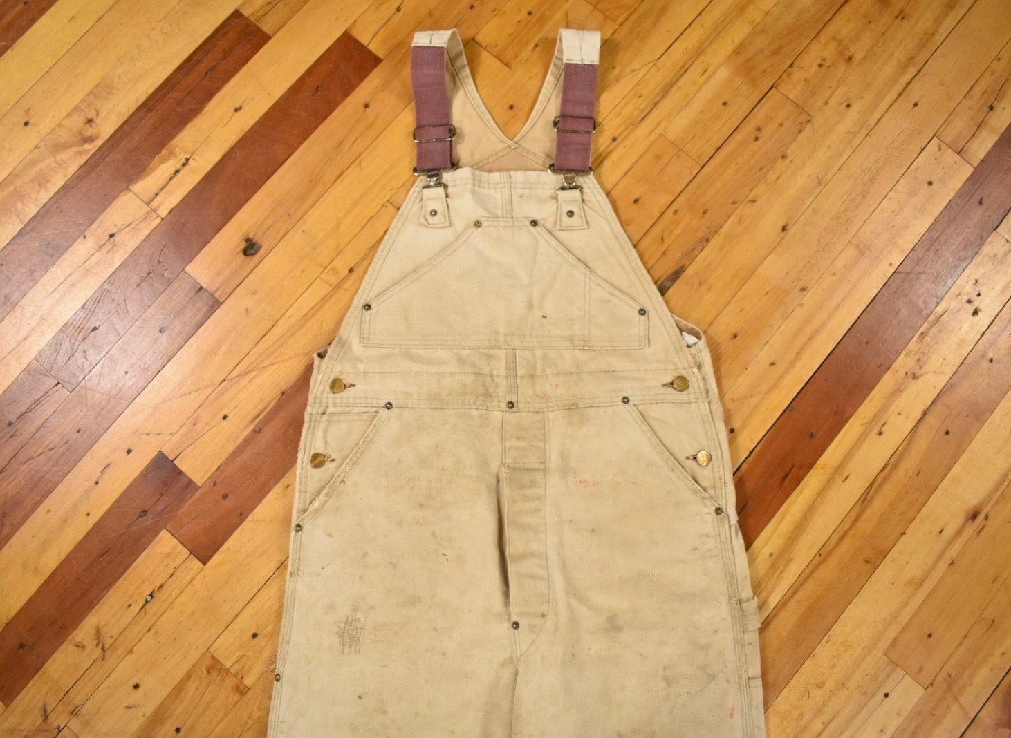 【専用】Carhartt 80s OVER ALL MADE IN USA 80s Carhartt Overalls Size Small Faded Canvas Painter's