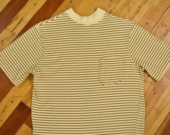 Vintage T Shirt / Hang Ten Shirt / 1960s Hang Ten Mustard Hi