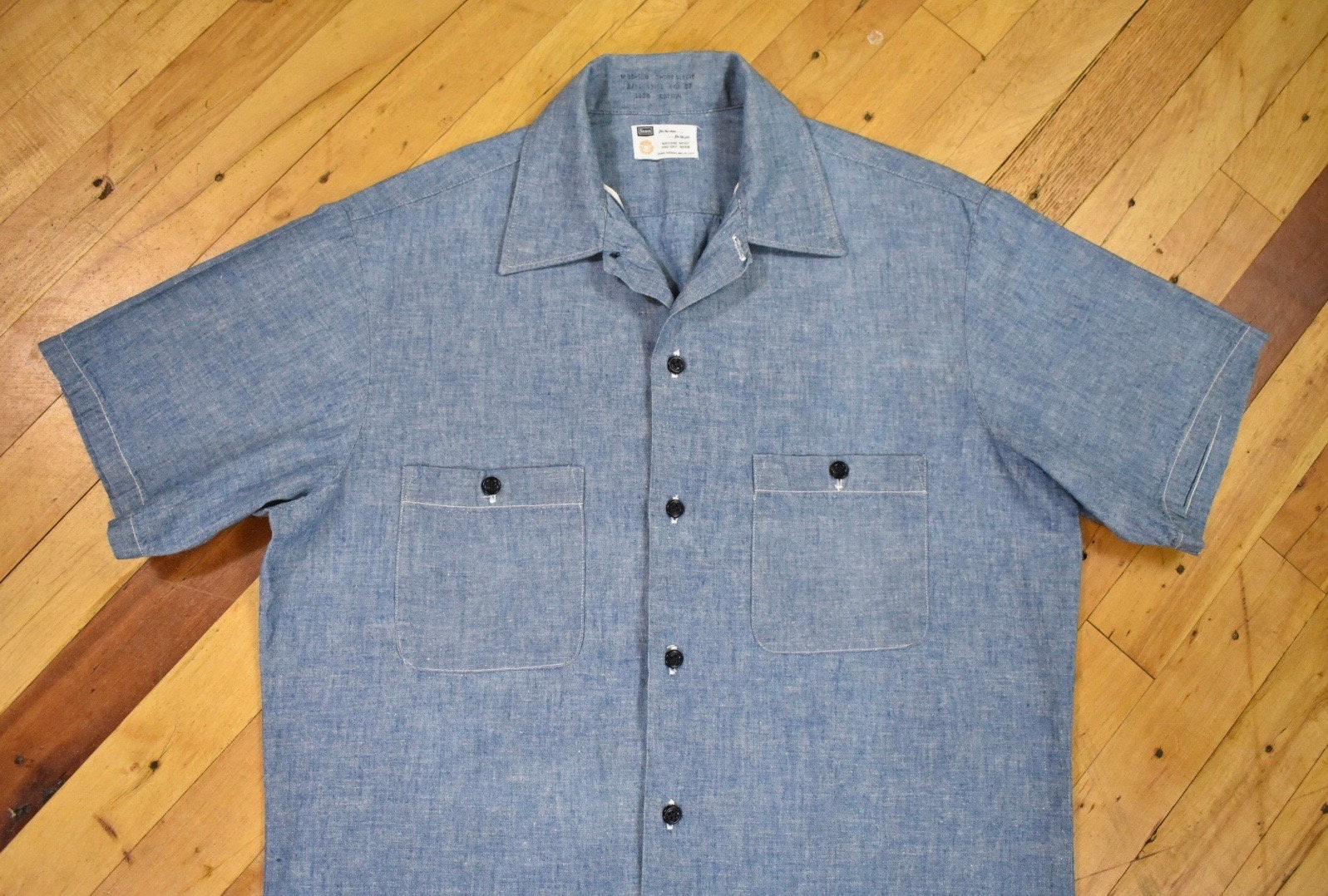 SEARS製 ～1960s WORK SHIRT（16/ デッドを1ウォッシュ）｜シャツ