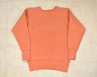 Hanes Windshield Sweatshirt aus den 50er Jahren, Größe XS, verwaschenes Lachsrosa, Vintage