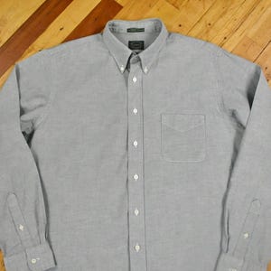 Camisa de tela Oxford de los años 80, talla grande, con botones, color azul liso, fabricada en EE. UU., estilo vintage.