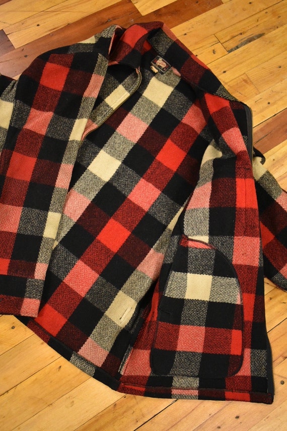50s Woolrich Jacket Size Large Plaid Jacket Vinta… - image 9