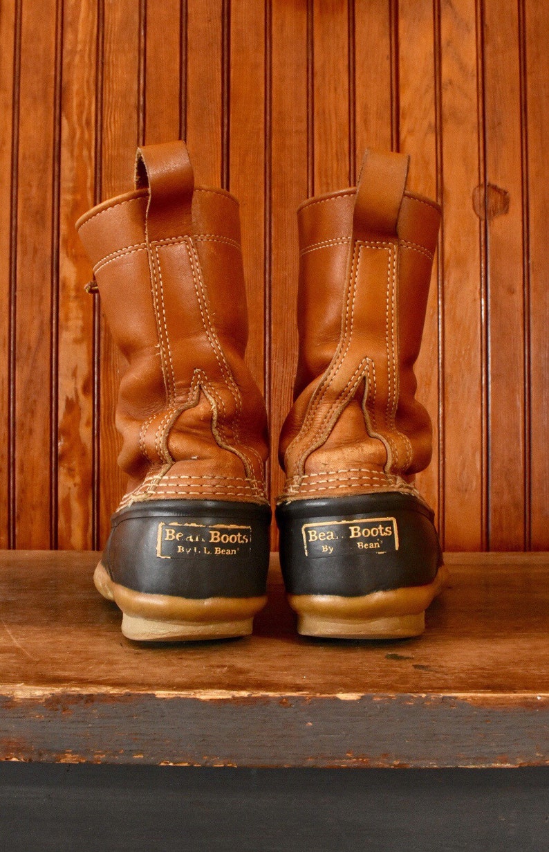 LL Bean Men/'s 8 M Duck Boots Classic Lace Up Brown Leather Vintage Maine Hunting Made In USA