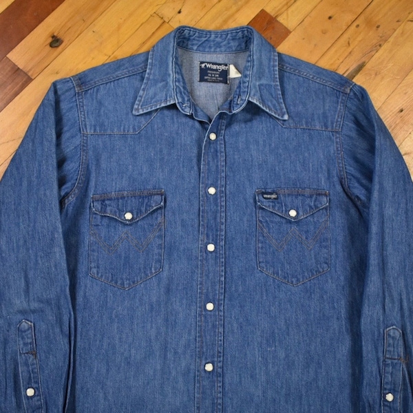 Men's Vintage Wrangler Denim Shirt XL