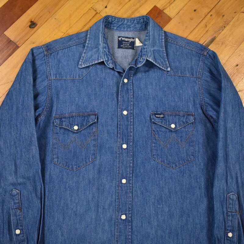 Wrangler Iconisch denim shirt met normale pasvorm voor heren, L