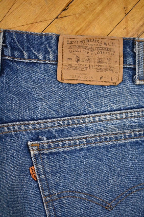 80s Levis Orange Tab Size 38 x 31 Denim Vintage F… - image 9