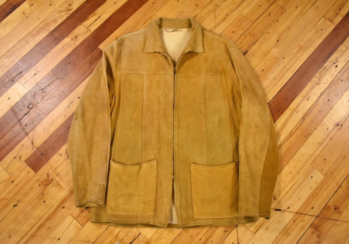 50s Buckskin Jacket Size 42 Suede Leather Deerskin Jacket Vintage 