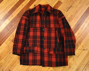 30s Chippewa Woolen Mills ハトメジッパー Vintage Chippewa Woolen Mills Wool Plaid Flannel Throw
