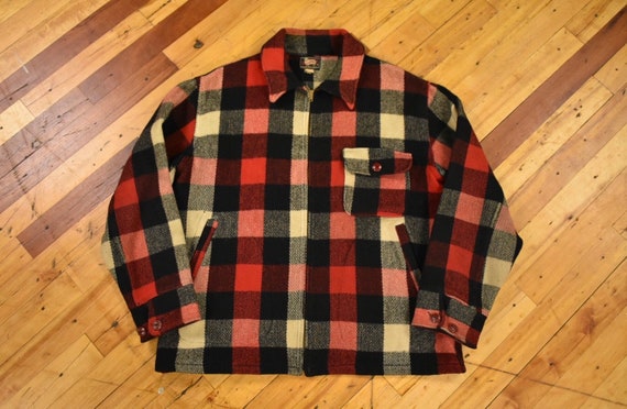 50s Woolrich Jacket Size Large Plaid Jacket Vinta… - image 1