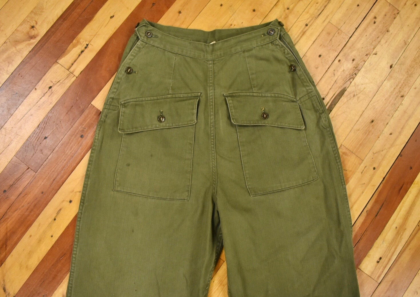 信頼への信頼 レア M パンツ HBT W.A.C. 40s ARMY US 軍パン ファッション 陸軍 パンツ