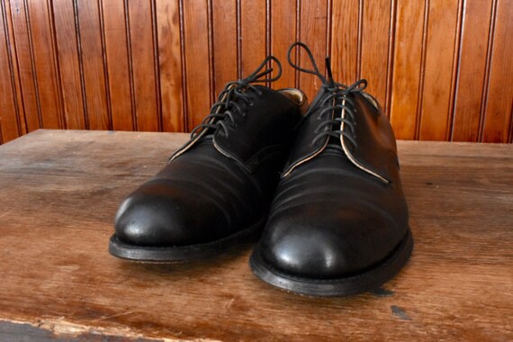 RESERVED 1974 Service Shoes 7 R Military Issue Dress Black Leather 