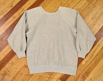 60er Jahre Hanes Windschutzscheibe Sweatshirt Größe Large Raglan Ärmel Rundhalsausschnitt Vintage