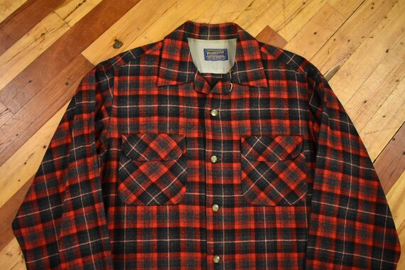 50s 60s Pendleton Medium Loop Collar Plaid Wool Board Shirt - Etsy
