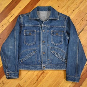 60s Denim Jacket Women’s Size XS Pleated Trucker Vintage
