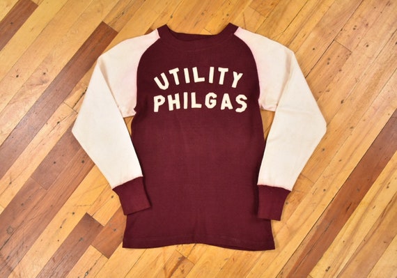 50s Cotton Jersey Small Two-Tone ‘Utility Philgas’