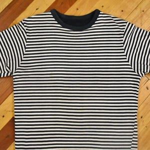 70s Striped Cotton Terry Cloth T-Shirt Size Large Tee Vintage