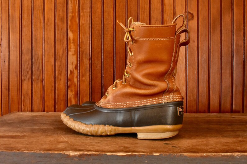LL Bean Men/'s 8 M Duck Boots Classic Lace Up Brown Leather Vintage Maine Hunting Made In USA