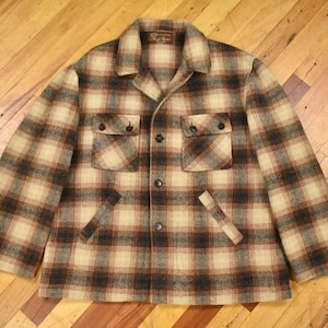 Vintage 40s Merrill Woolens Shadow Plaid Wool Western Jacket