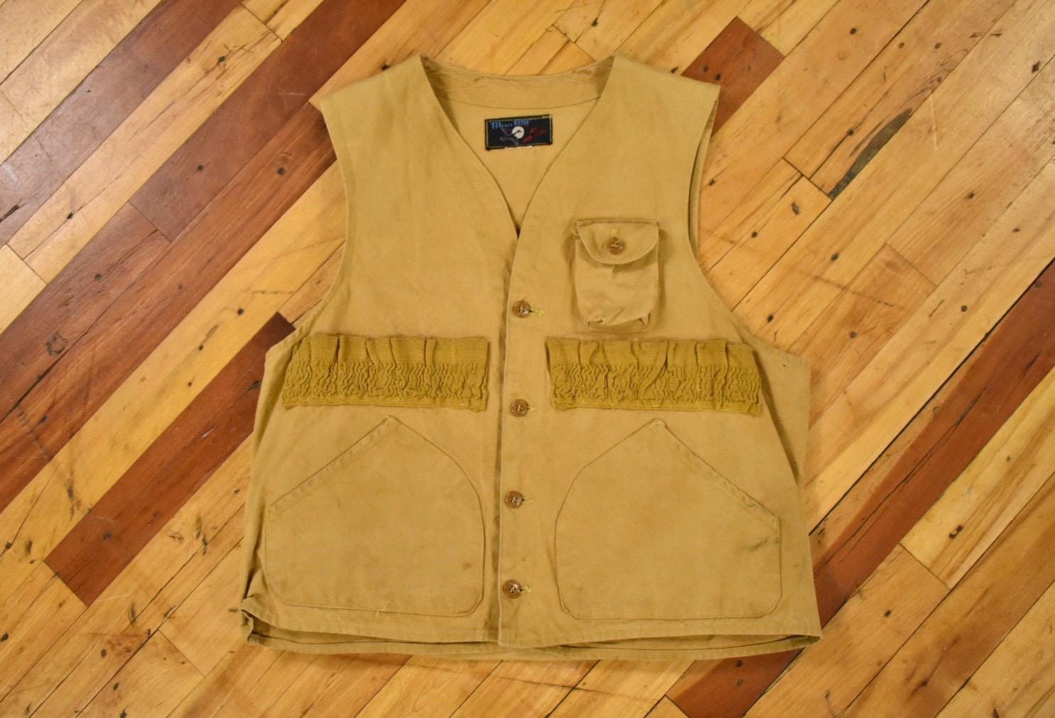 40s〜 BLUE BILL by RED HEAD Hunting Vest Vintage Redhead Blue Bill Canvas Hunting Shooting Vest Sportsman
