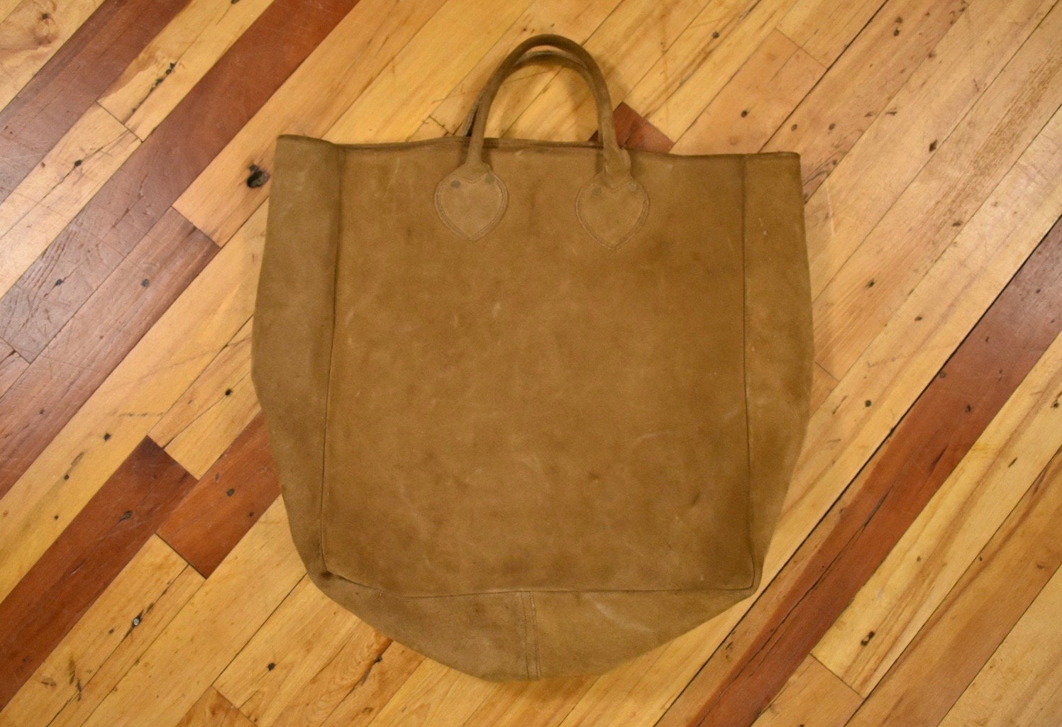 70s Suede Leather Tote Bag Vintage Brookstone Distressed - Etsy