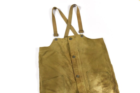 40s WWII Era Large Overalls USN Navy Olive Green W