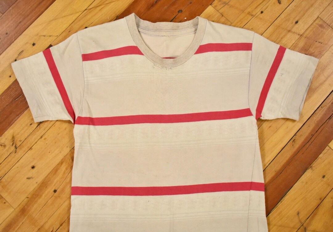 トップス vintage Euro cotton stripe shirt 60s 70s 60s 70s Striped T-shirt Size XS Tee Vintage - Etsy
