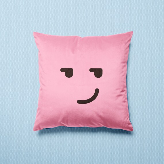 pink emoji pillow