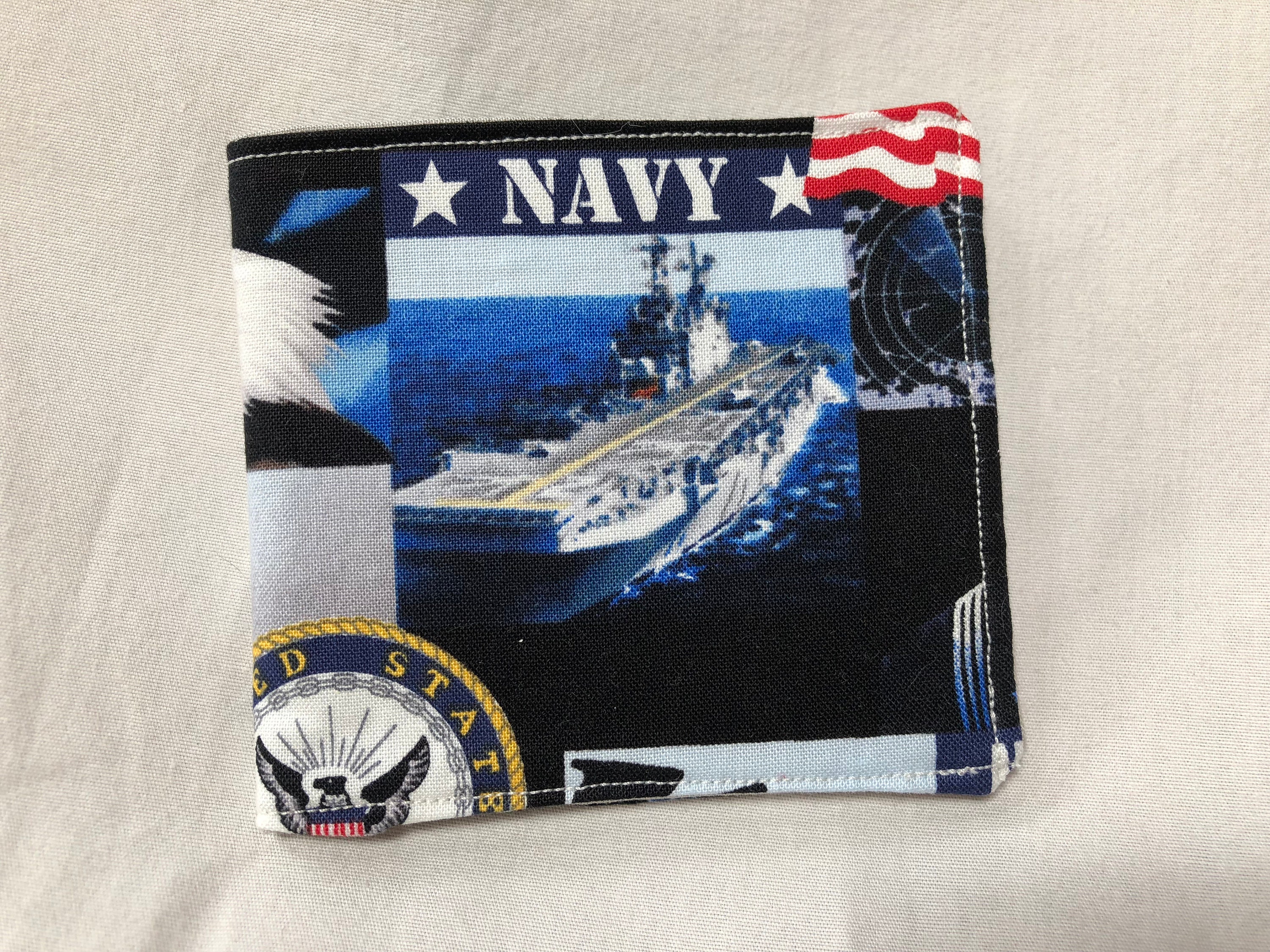 Navy Wallet Billfold Soft Wallet Fabric Wallet Military Etsy