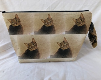 Custom Knitting Project Bag, Personalized bag, Your Furry Friend here! Made from your pet picture, Sock Bag, Small Knitting Project Bag