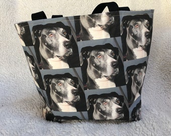 Great Gift, Personalized Gift, Custom Knitting Project Bag, Custom Tote, Your photo, Picture your dog, cat, pet picture, Tote, Great Dane