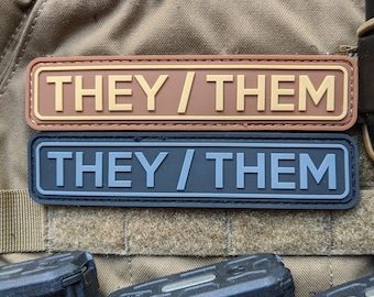 Tactical THEY/THEM Pronoun Patch - PVC Patch with Hook and Loop