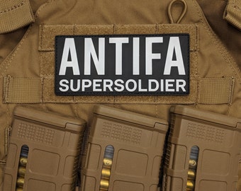 Antifa Supersoldier PVC Patch with Hook and Loop Backing