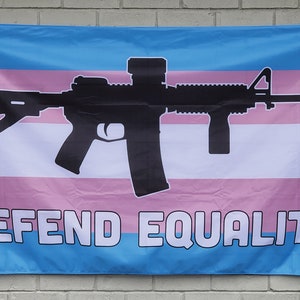 Defend Equality AR Trans Pride Flag 3x5 image 1