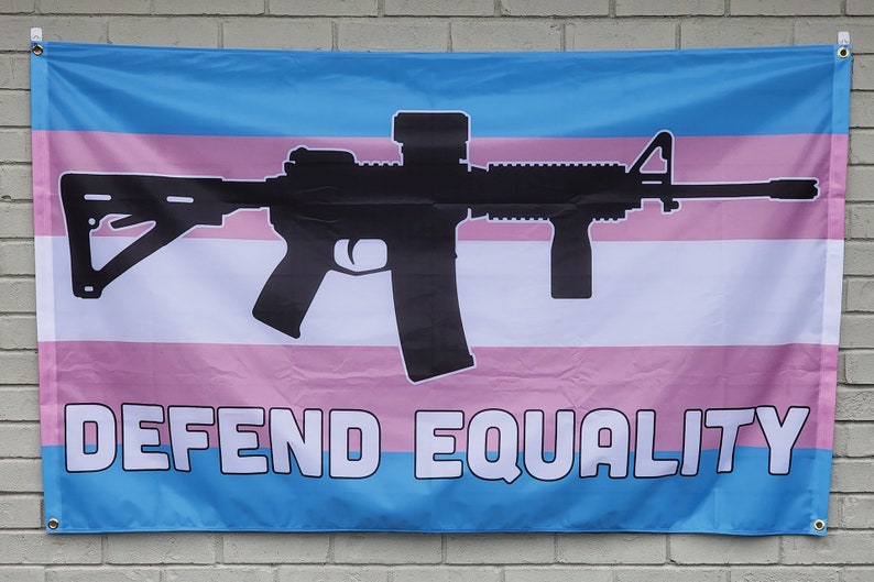 Defend Equality AR Trans Pride Flag 3x5 image 1