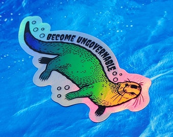Ungovernable Otter – Holographic Sticker