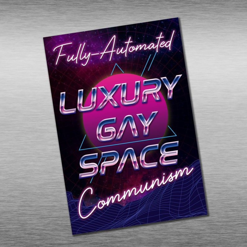 Vollautomatisierter Luxus Gay Space Kommunismus Aufkleber (10cm hoch)