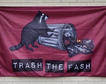 Trash The Fash Raccoon Flag - 3x5