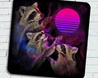 Three Raccoon Moon Decal/Sticker