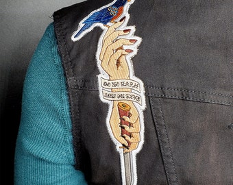 Do No Harm/Take No Shit Tattoo - 8" Embroidered Iron-On Patch